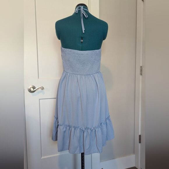 Grace Karin Womens Sundress Size M / L Periwinkle Blue Adjustable Halter Ruffle - Picture 7 of 7